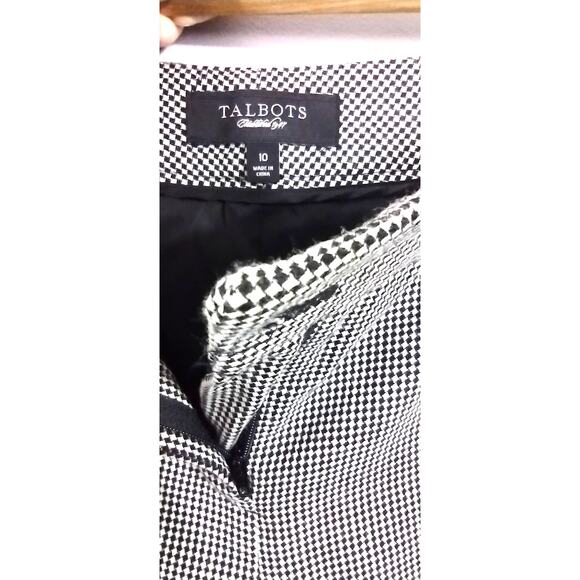 Talbots Signature Flare Black White Womens Wool Trouser Pants Size 10 - Picture 9 of 12